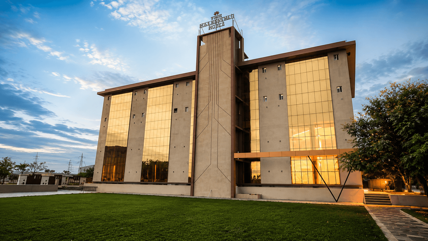 Premium Tulsi Group residential development at dusk